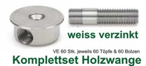 Komplettset Holzwange weiß-verzinkt KS-V 10-10-30